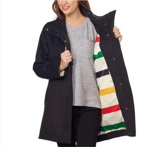 Pendleton Crest Campbell Cascade Wool Charcoal Grey Water Resistant Coat Jacket